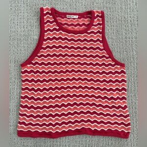 Marine Layer Tuckernuck Coral Wave crochet top
